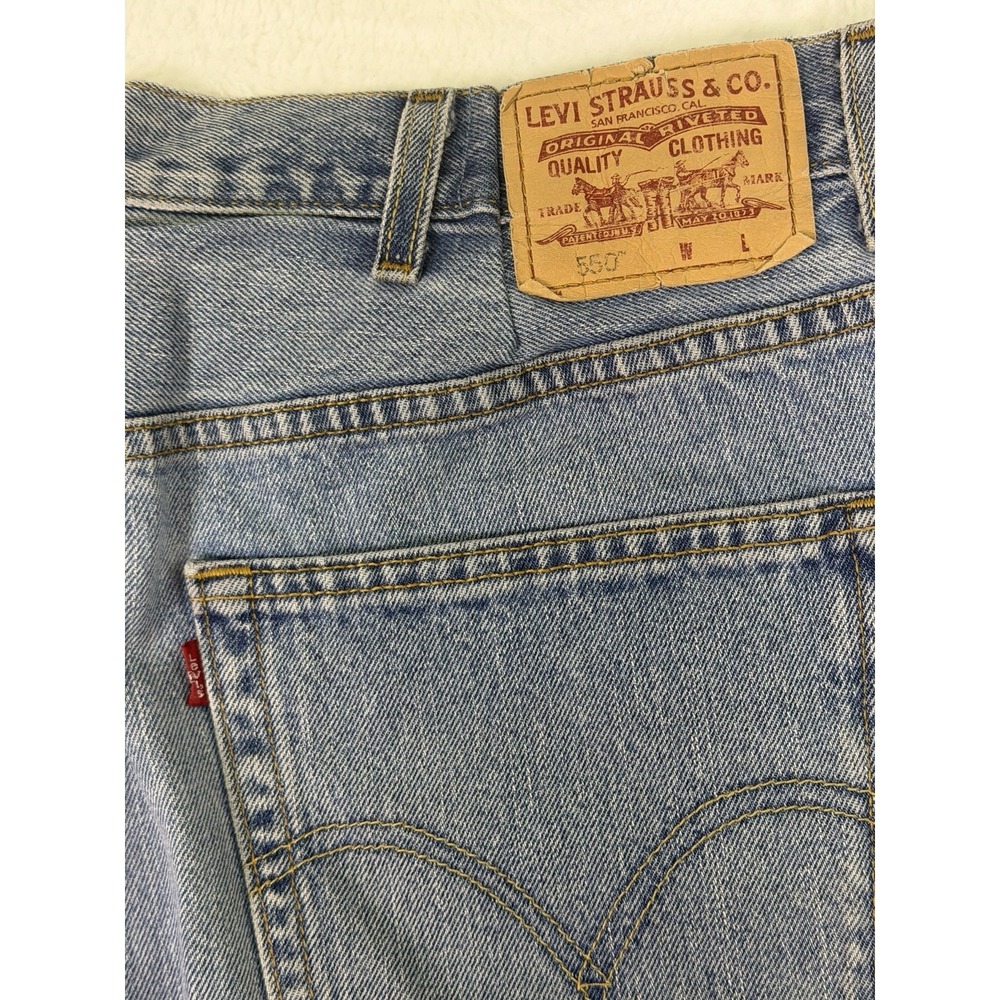 Levis 550 Jeans Mens 40x32** Blue Straight‎ Relaxed Light Wash American Workwear - Picture 7 of 10